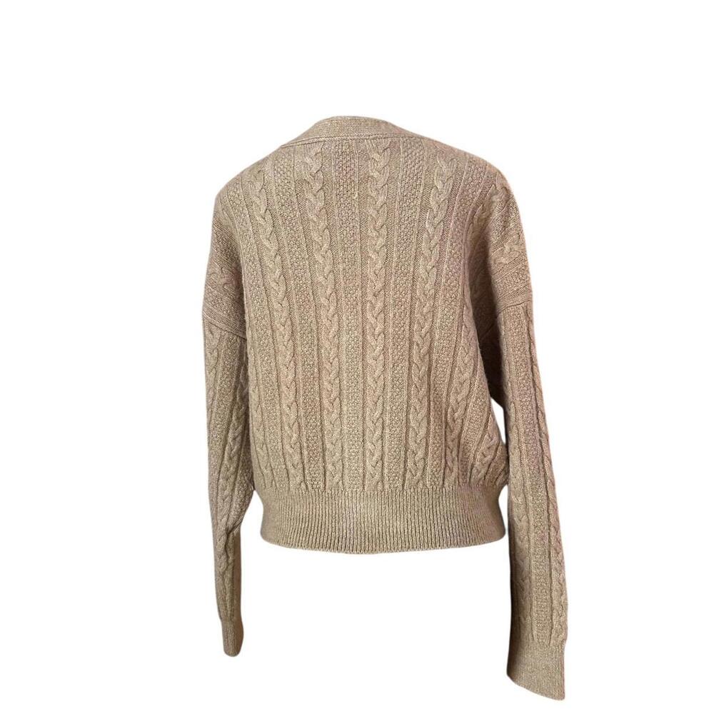 Zara Women's Cardigan S Brown  V-Neck Button Cardigan Camel  SIZE L # 1128 - Picture 13 of 16